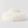 Bonnet en cachemire et fausse fourrure Courchevel - Ivoire