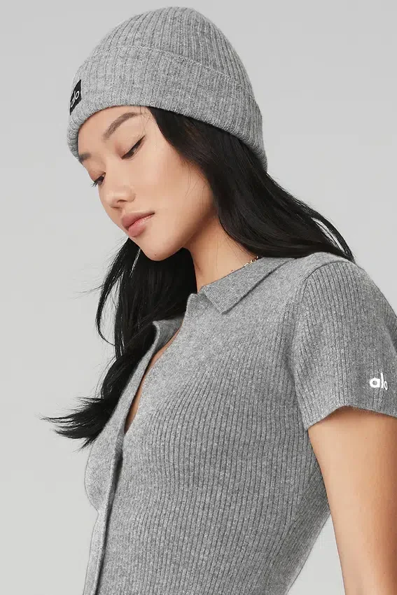 Bonnet en cachemire - Gris tourterelle chiné