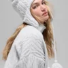 Bonnet à oreillettes « Winter Bliss » en maille torsadée - Gris chiné athlétique