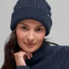 Bonnet « Winter Bliss » en maille torsadée - Bleu marine