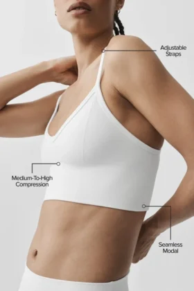 Bralette « Delight » en modal sans coutures à effet côtelé – Blanc