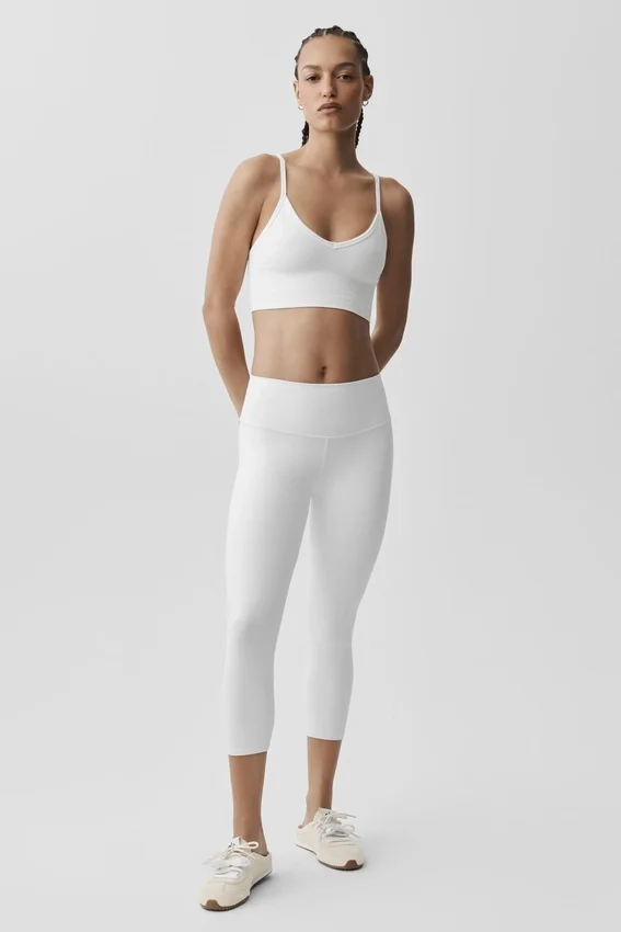 Bralette « Delight » en modal sans coutures à effet côtelé - Blanc