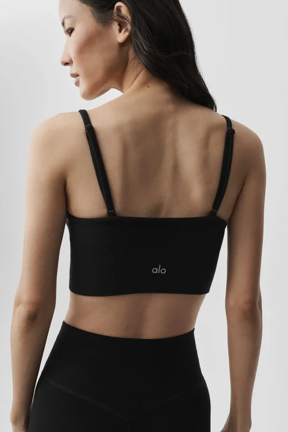 Bralette « Ribbed Delight » en modal sans coutures - Noir