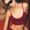 Bralette « Ribbed Delight » en modal sans coutures – Rouge « Summer Romance »