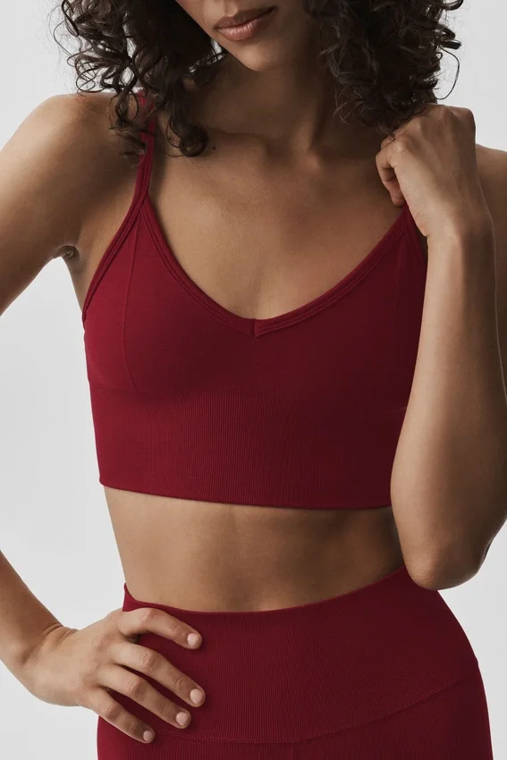 Bralette « Ribbed Delight » en modal sans coutures – Rouge « Summer Romance »
