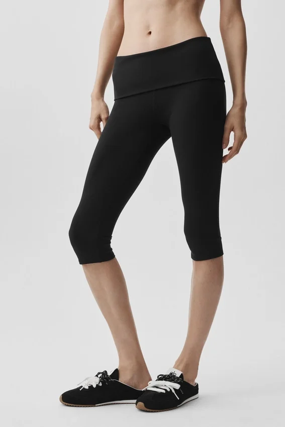 Capri Alo Softsculpt taille basse à revers – Noir