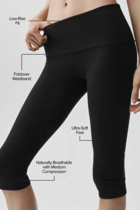 Capri Alo Softsculpt taille basse à revers – Noir