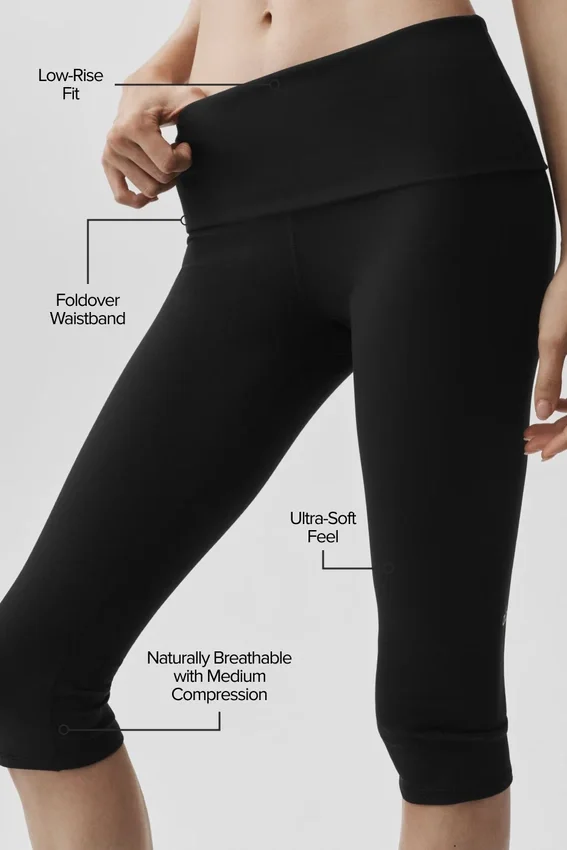 Capri Alo Softsculpt taille basse à revers – Noir