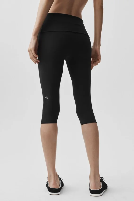 Capri Alo Softsculpt taille basse à revers – Noir