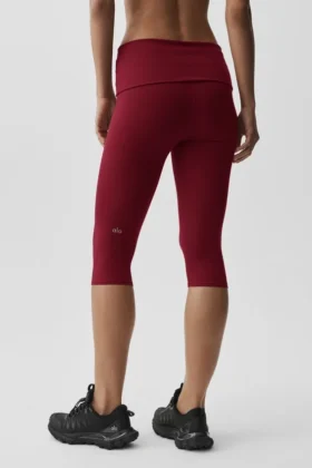 Capri Alo Softsculpt taille basse à revers – Rouge Summer Romance