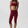 Capri Alo Softsculpt taille basse à revers – Rouge Summer Romance