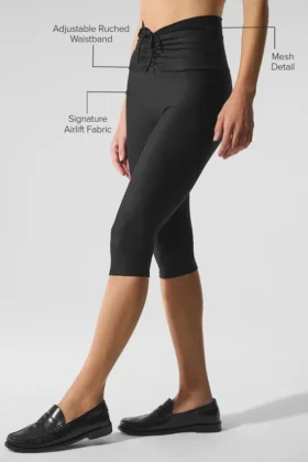 Capri Divine High-Waist Airlift en maille – Noir