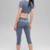 Capri High-Waist Airbrush Race Pace - Bluestone/Blanc