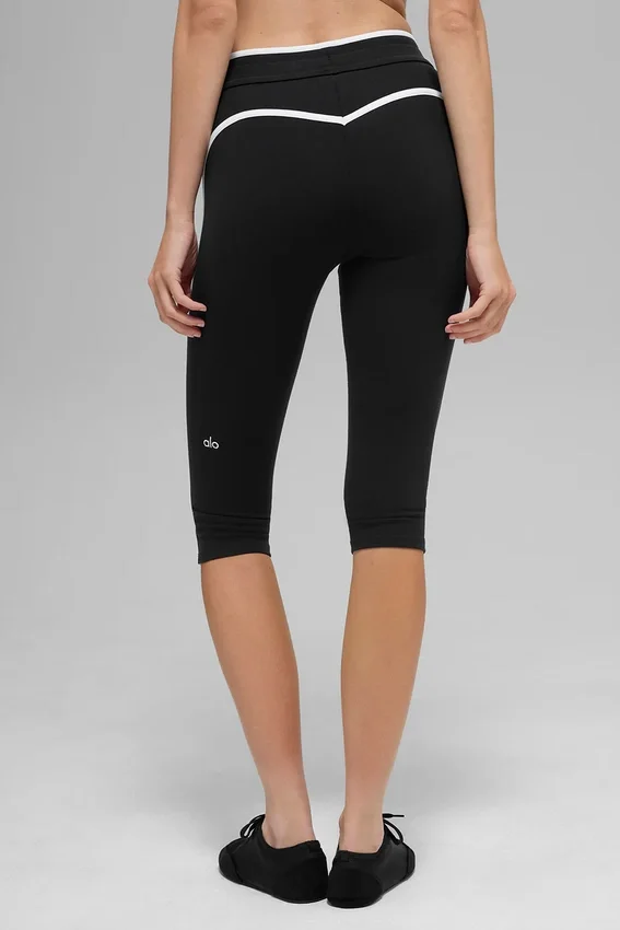 Capri High-Waist Airbrush Race Pace - Noir/Blanc