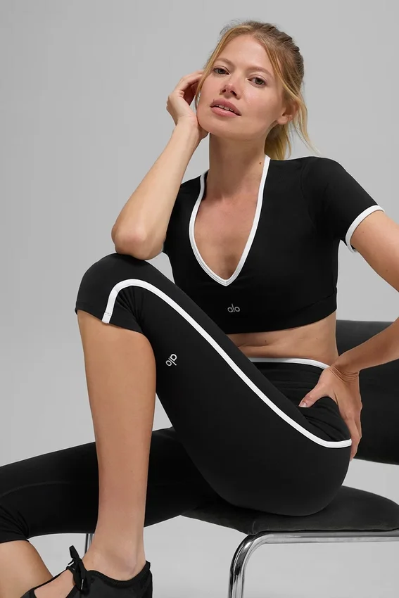 Capri High-Waist Airbrush Race Pace - Noir/Blanc