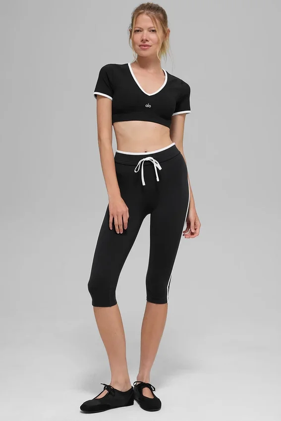 Capri High-Waist Airbrush Race Pace - Noir/Blanc