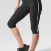 Capri High-Waist Airlift « Super Sleek » à contrastes - Noir/Blanc