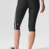 Capri High-Waist Airlift « Super Sleek » à contrastes - Noir/Blanc