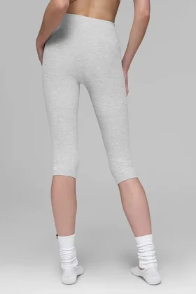 Capri High-Waist Alosoft Iconic 90’S – Gris chiné athlétique