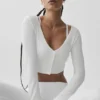 Cardigan court côtelé Whisper - Blanc