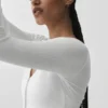 Cardigan court côtelé Whisper - Blanc