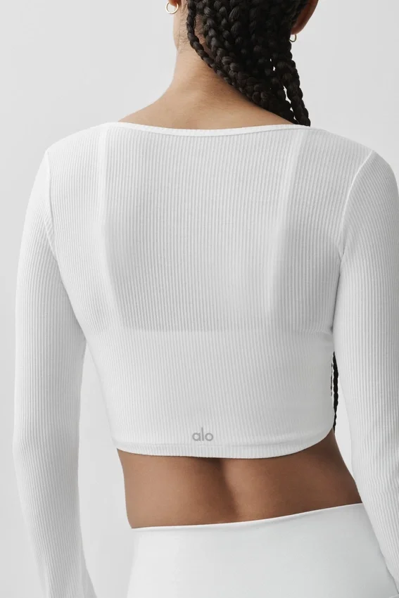 Cardigan court côtelé Whisper - Blanc