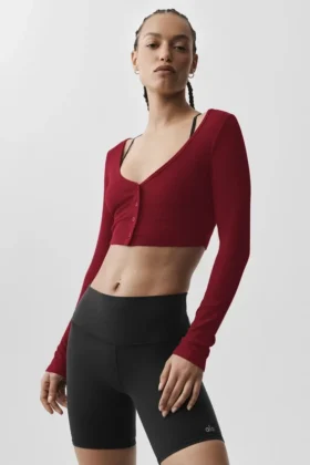 Cardigan court côtelé Whisper – Rouge « Summer Romance »