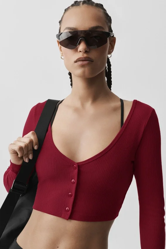 Cardigan court côtelé Whisper - Rouge « Summer Romance »