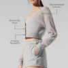 Cardigan court en cachemire transparent - Gris chiné athlétique