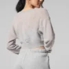 Cardigan court en cachemire transparent - Gris chiné athlétique
