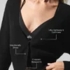Cardigan court en cachemire transparent - Noir