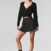 Cardigan court en cachemire transparent - Noir