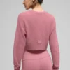 Cardigan court en cachemire transparent - Rose sauvage