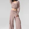 Cardigan court en cachemire voilé - Taupe