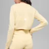Cardigan court « New Class » en laine et cachemire - Jaune bougie