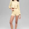 Cardigan court « New Class » en laine et cachemire - Jaune bougie