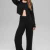 Cardigan court New Class en laine et cachemire - Noir
