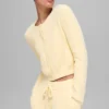 Cardigan court « Snuggle up » - Jaune bougie