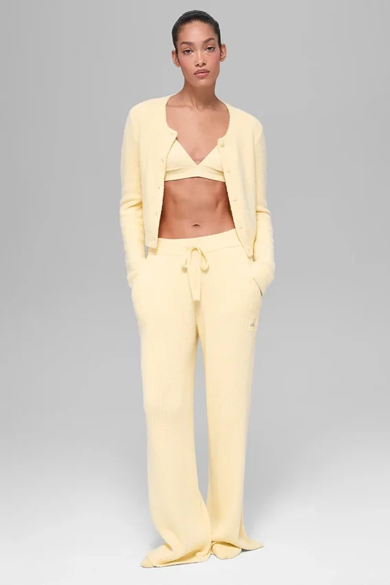 Cardigan court « Snuggle up » - Jaune bougie