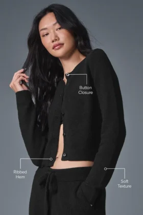 Cardigan court « Snuggle up » – Noir