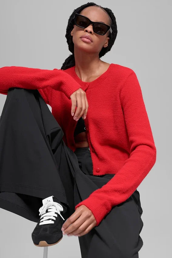 Cardigan court « Snuggle up » - Rouge vif