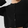 Cardigan en cachemire moelleux à motif gaufré - Noir