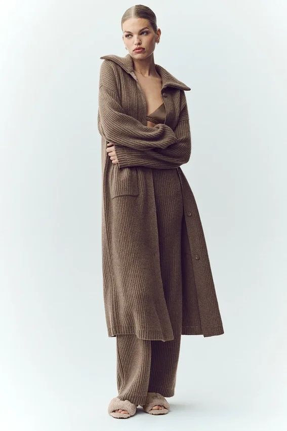 Cardigan long en cachemire Northstar - Alpine Cocoa Heather