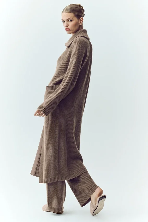 Cardigan long en cachemire Northstar - Alpine Cocoa Heather