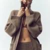 Cardigan long en cachemire Northstar - Alpine Cocoa Heather