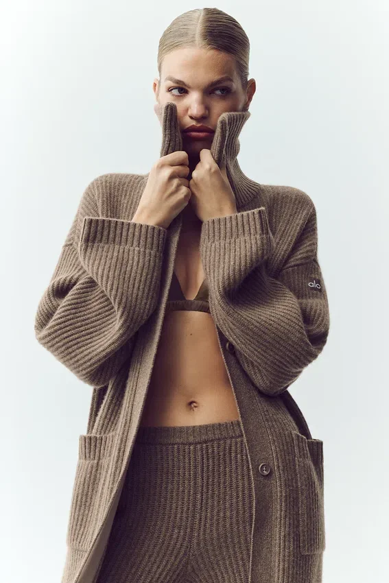 Cardigan long en cachemire Northstar - Alpine Cocoa Heather