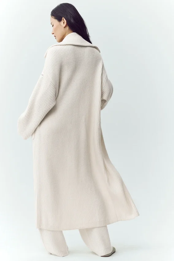 Cardigan long en cachemire Northstar - Ivoire