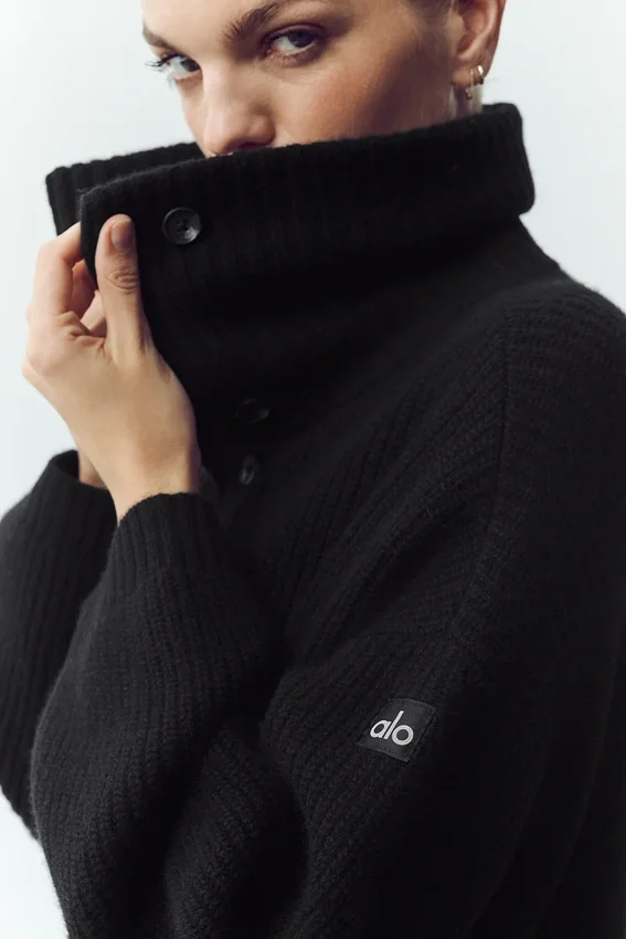 Cardigan long en cachemire Northstar - Noir