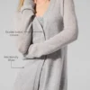 Cardigan long en cachemire transparent - Gris chiné athlétique
