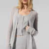 Cardigan long en cachemire transparent - Gris chiné athlétique